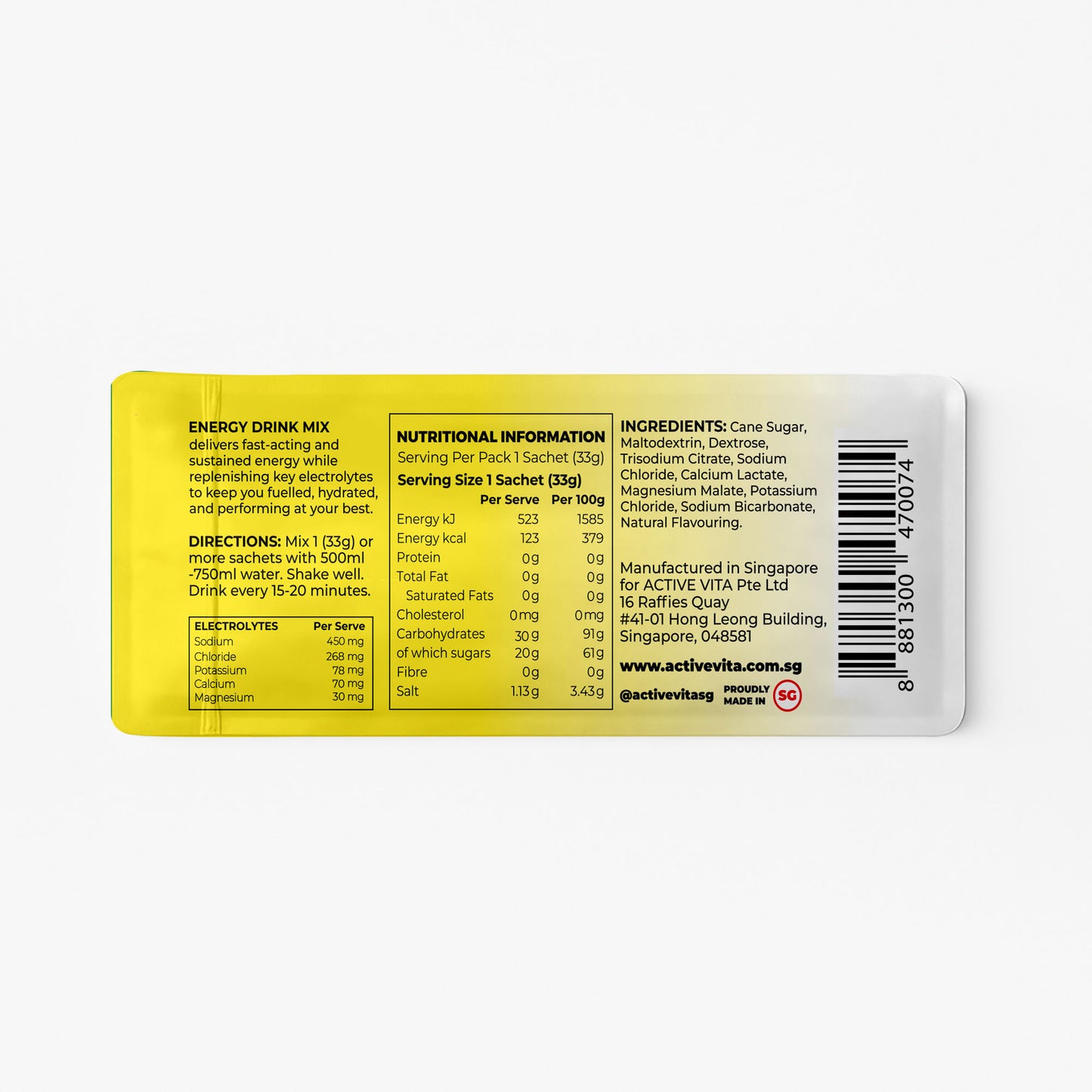 Energy Drink Mix Lemon Lime - Single Sachet