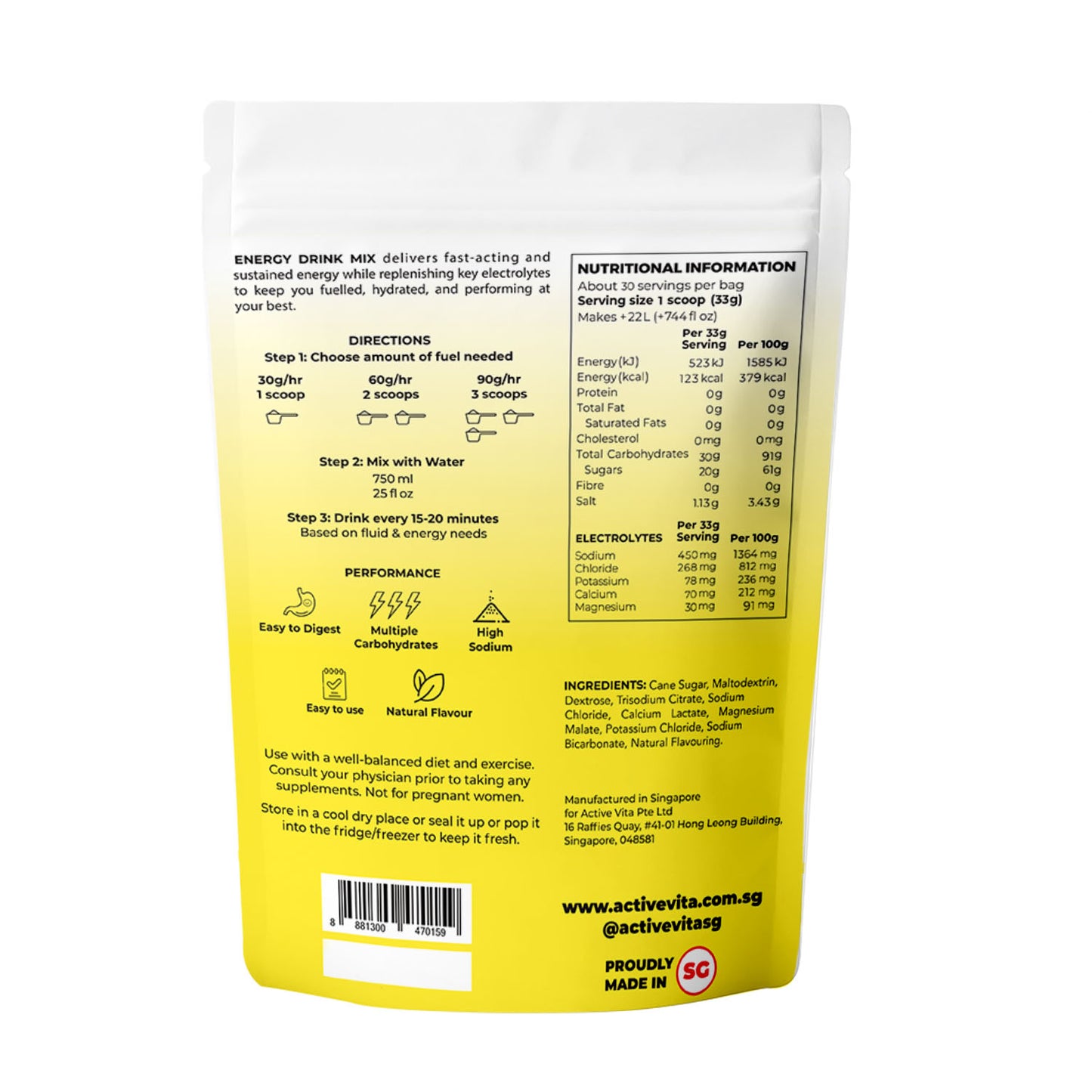Energy Drink Mix LEMON LIME 1KG